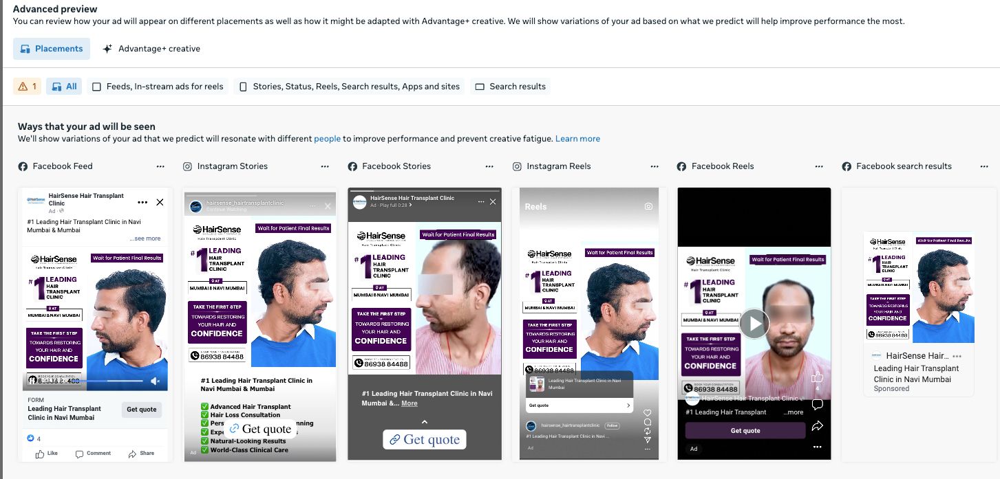 HairSense ad creative 1